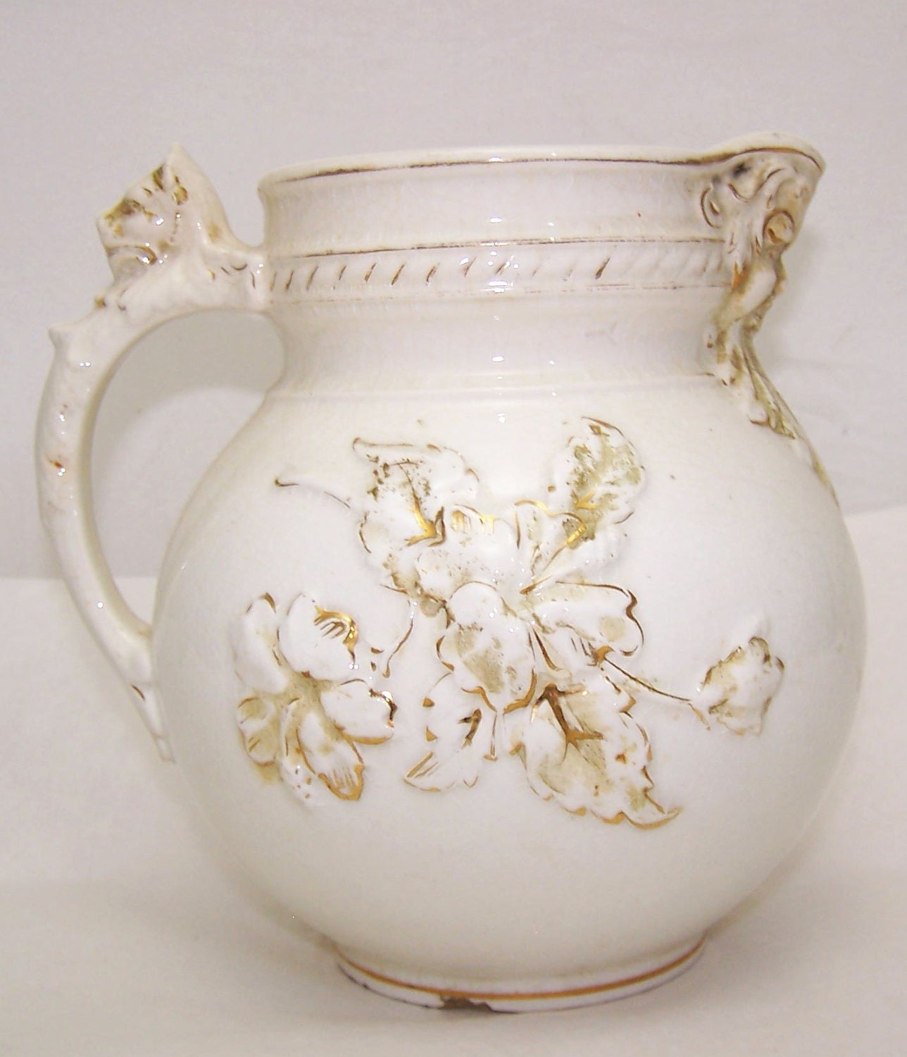 Haynes Ware Baltimore Pottery Pitcher 1800s Romantic Prairie