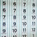 Teal and Navy Calendar Stripe by Kumiko Fujita for Yuwa of Japan - Half Yard