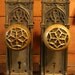 Reserved For Deana 1890s Antique Brass Gothic Doorknob Set