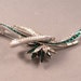 Elegant and Large Vintage 1950's Emerald & Diamond Paste Brooch