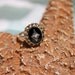 Circa 1940s Estate 10K Yellow and White Gold Onyx and Diamond Ring - Size 3.75