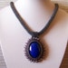 VALENTINE'S DAY SALE - Blue Jay - Bead Embroidery Necklace with Deep Sky Blue Jade