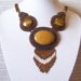 Golden Fairytale - Bead Embroidery Necklace with Jasper and Tiger Eye