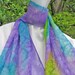 Lavender Turquoise Hand Painted SILK CHIFFON SCARF