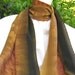 Unique Silk Scarf, Hand Painted in Russet, Gold and Black