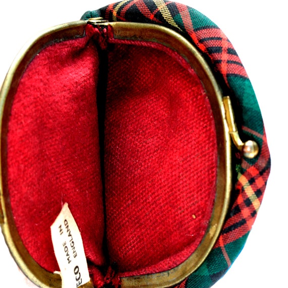 Sweet Vintage Tartan Plaid Scottish Hat Change Purse With