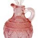 Faceted pink depression glass perfume bottle with dauber