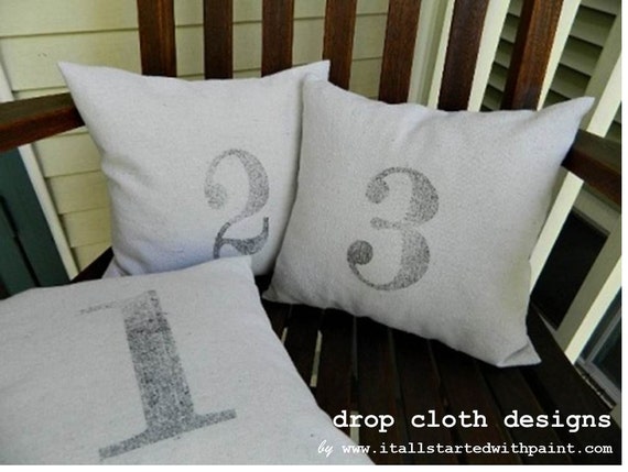 Numbered Pillows - 14 x 14