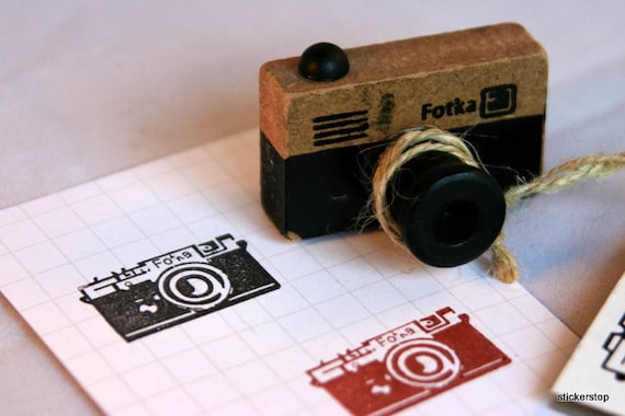 Vintage Look Wooden 35mm Camera Stamp from Japan - FOTKA version...project life Il_570xn