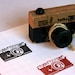 Vintage Look Wooden 35mm Camera Stamp from Japan - FOTKA version...project life