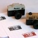 Set of TWO Vintage Look Wooden 35mm Camera Stamps from Japan - FOTKA and PULAIN version...project life