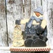 Snow Ball Making Time Wooden Snowman Tole Painted Decoration