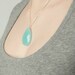 Large chalcedony teardrop necklace (R022)