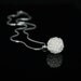 Handmade simple silver wire wrapped in circle, ball necklace