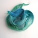 Hand Dyed Blonde Goat Hair roving/tops 15g 0.52oz Blue Green
