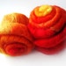 SALE - Orange batt - Merino wool - Tussah silk - Spinning - Felting - 100g - 3.5oz - Some like it HOT