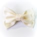 SALE 50% OFF Small Ivory Satin Ribbon Bow Hair Clip