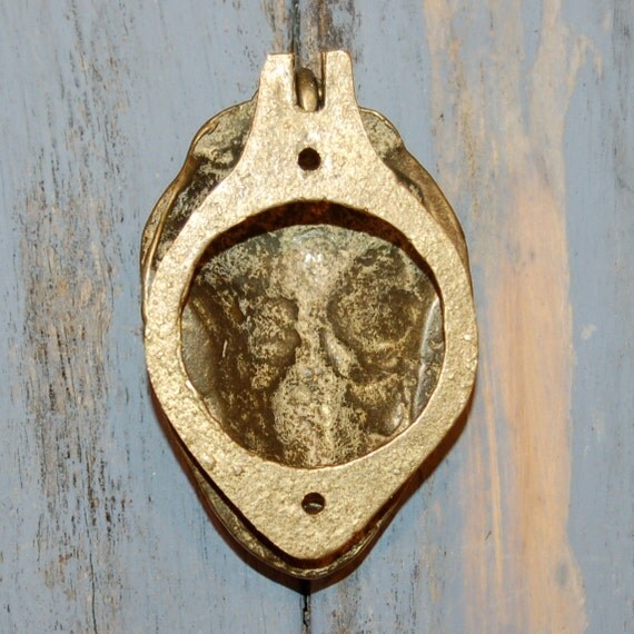 Antique Bacchus Door Knocker Roman God of Wine Brass