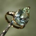 Large Prasiolite Pear Ring ON SALE