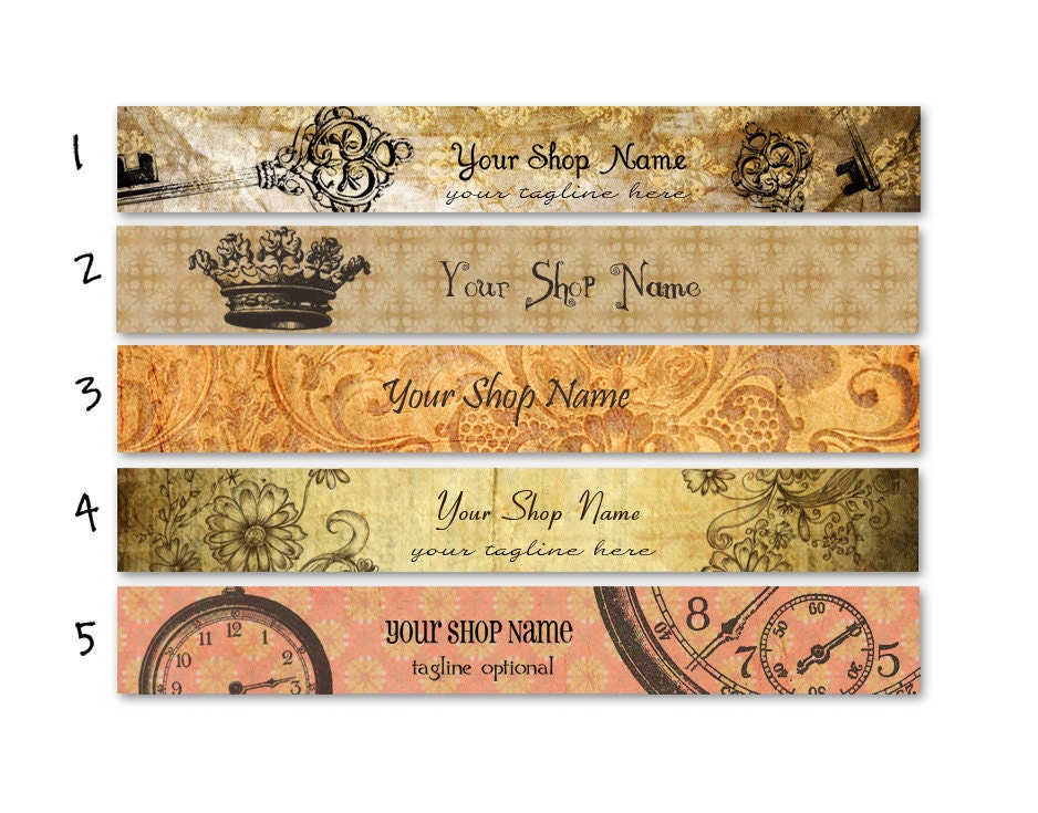 ETSY BANNERS Vintage 2 Etsy Shop Banners and 2 Etsy by BestBanners