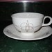 EVA ZEISEL HALLCRAFT footed coffee or tea cup and saucer set Atomic, mid century modern 1950 Fantasy