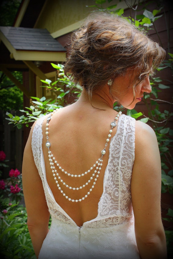 Backdrop NecklacePearl NecklaceWedding JewelryVintage