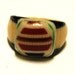 Vintage Celluloid Bakelite Folk Art Prison Ring (Size 5-1/2)