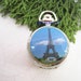 1pcs 25mmx25mm Eiffel Tower pocket watch charms pendant SZ023