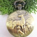 1pcs 45mmx45mm Bronze Deer pocket watch charms pendant PC0010