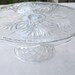 Beautiful Vintage Crystal Cake Stand with Scalloped Edges