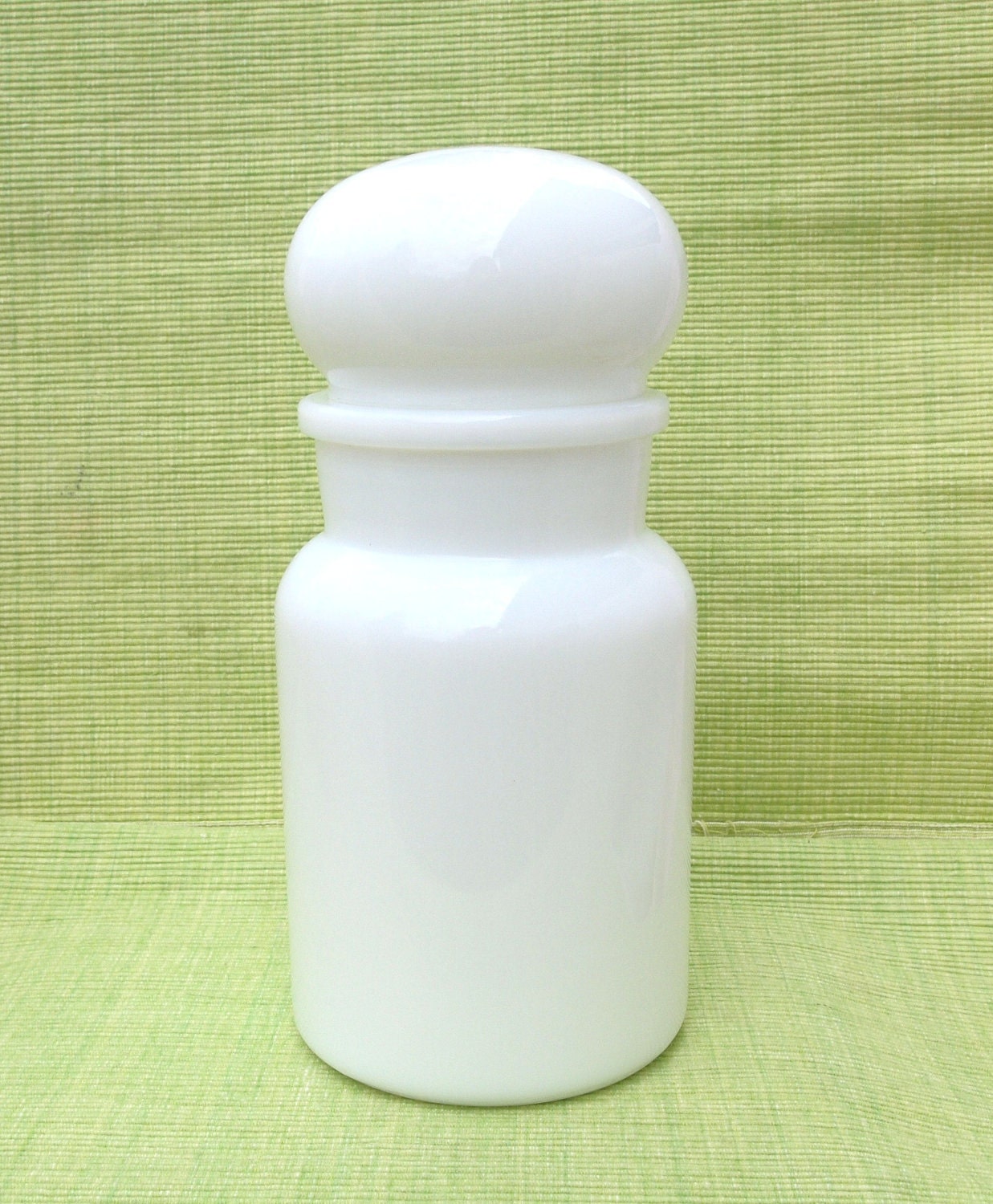 Milk Glass Jar with Lid Made in Belgium