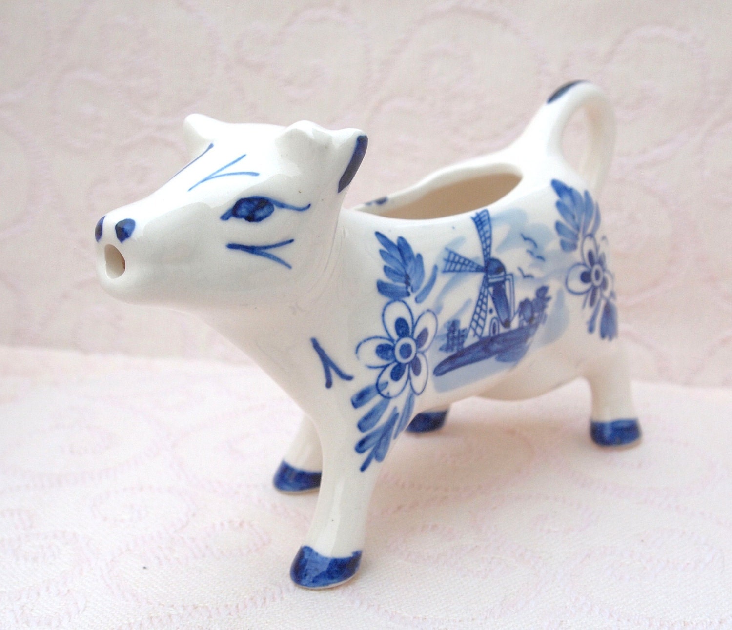 Delft Like Blue Cow Creamer Pitcher