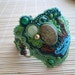 Jungle Fever, unique soutache bracelet. Handmade. Blue, brown, copper, shades of green.