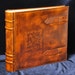 Classic leather photo album 30x34cm (11.8''x13.4'') hand dyed and tooled, antique style