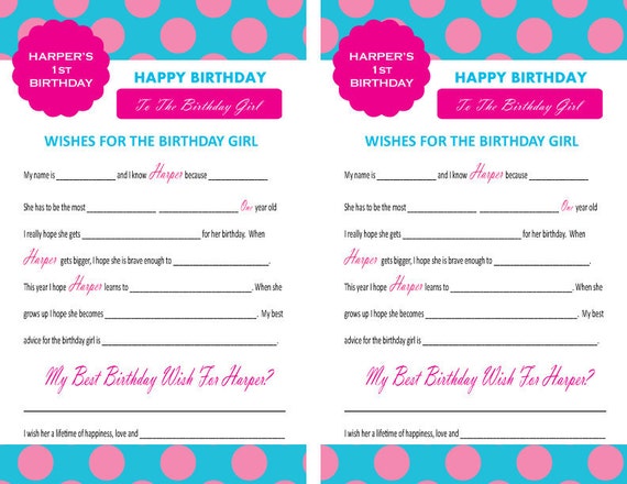 Items similar to Birthday Mad Libs on Etsy