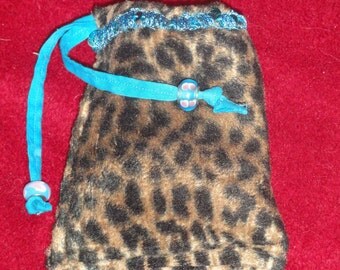 fuzzy animal print bag