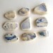 Blue and white surf tumbled beach pottery
