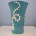 Flared Ceramic Vase in bright blue with white dot design