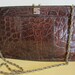 Fabulous vintage crocodile skin leather clutch or sling