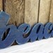 Navy Blue "BEACH" Wooden Sign