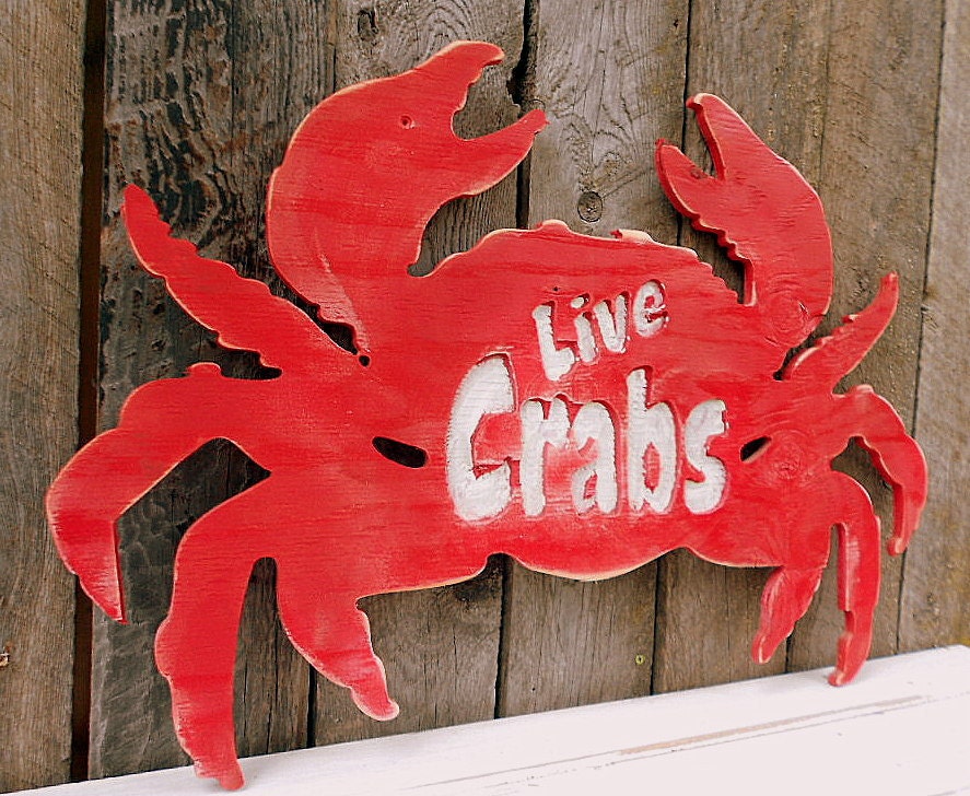 Cut-out Wooden CRAB Silhouette SIGN LARGE by AmericanaSigns
