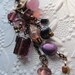 Beaded Necklace Purple Pink Briolette Czech Bead OOAK Glass Bead Necklace Copper Jewelry