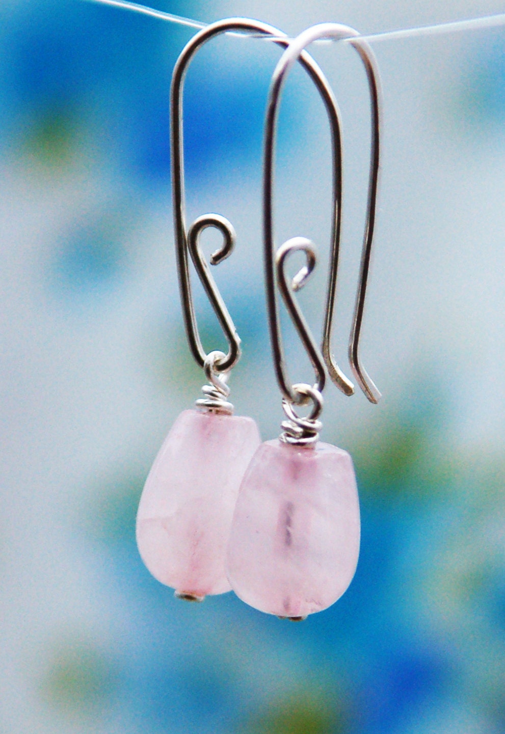 Rose quartz earrings pink earrings Rose quartz jewelry by AAprill