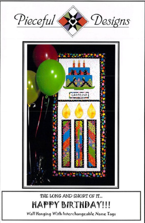 Happy Birthday Wall Hanging Quilting Pattern with