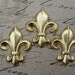 Raw Brass Fluer de Lis Stamping Medium QTY 1 - (FA1545)