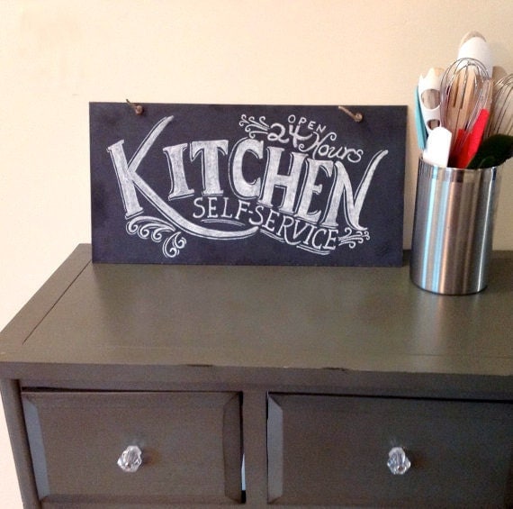 Kitchen Chalkboard Sign Kitchen Wall Art Typography Art