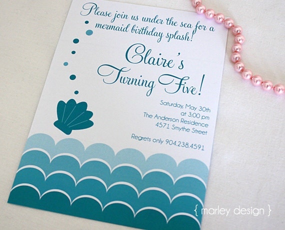 Mermaid Birthday Party Invitations 10