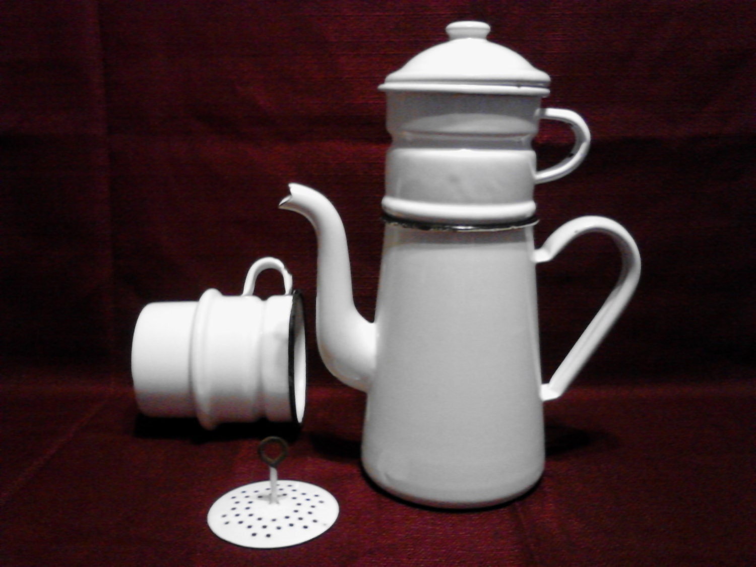 french drip enamelware biggin coffee pot