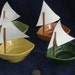 Vintage Cardinal China Shrimp Boat Dishes -- Set of 4