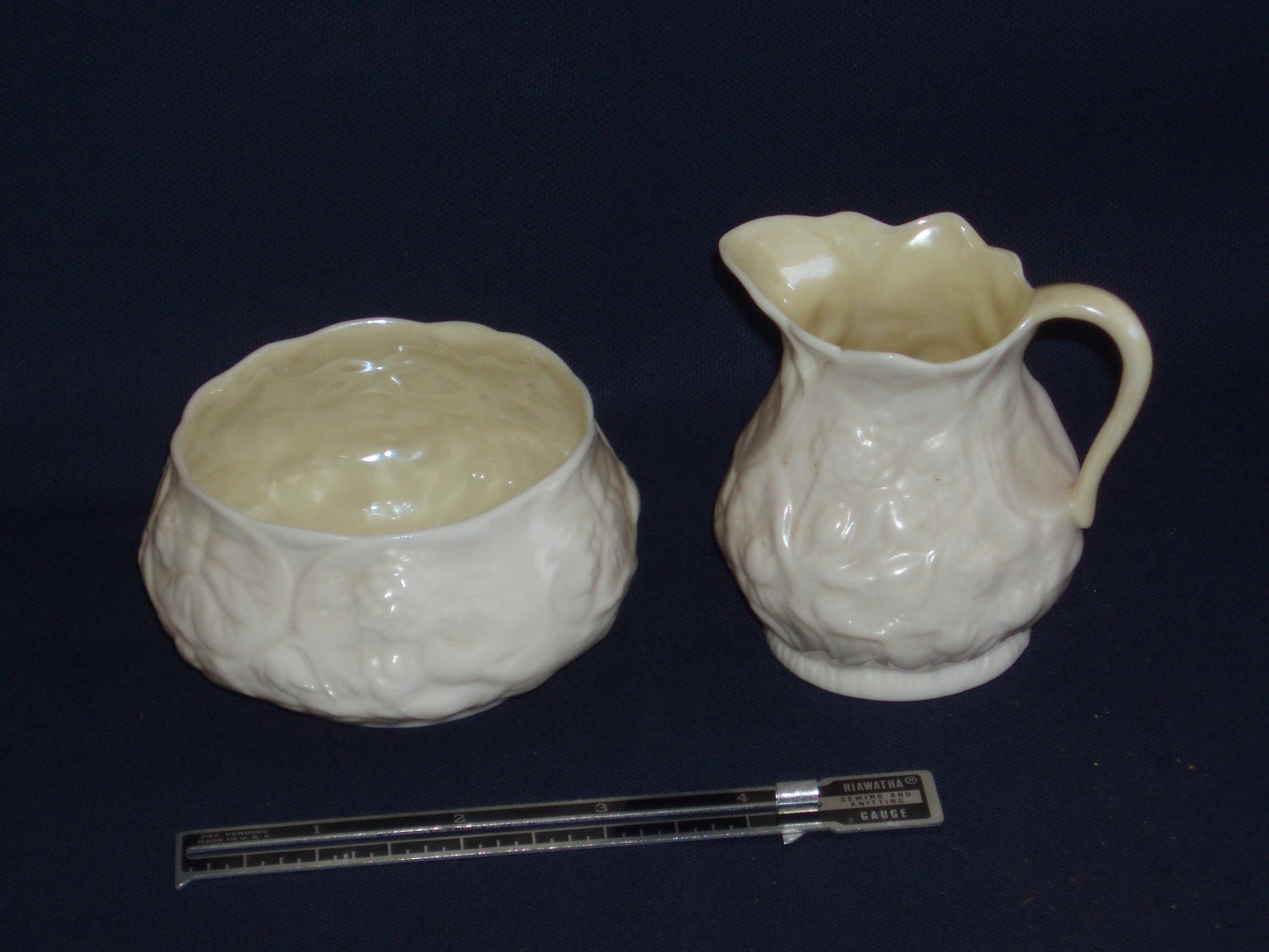 1940s Belleek Sugar & Creamer Reg. No. 0857 Co.